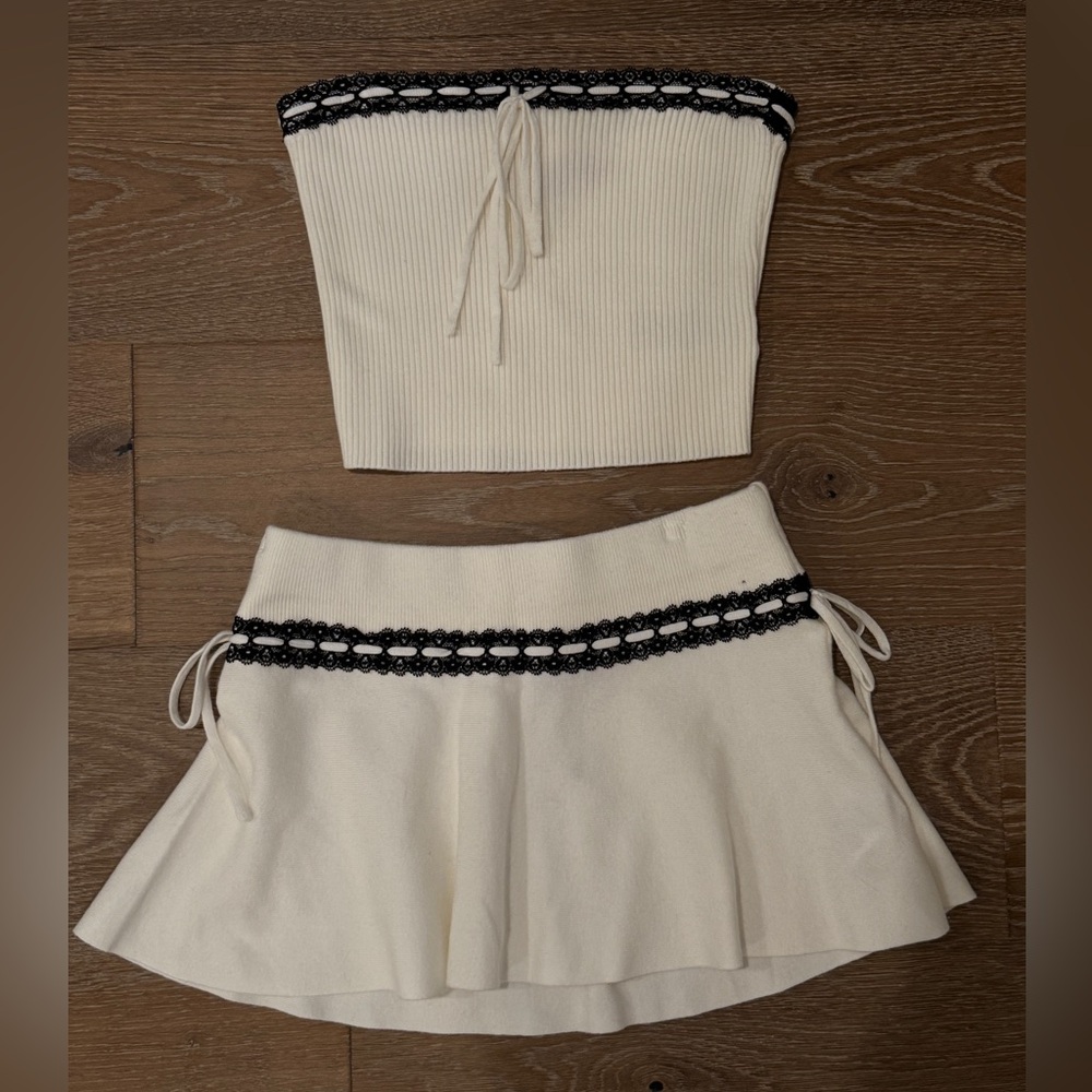 Edikted Black & White Lace Going Out Set